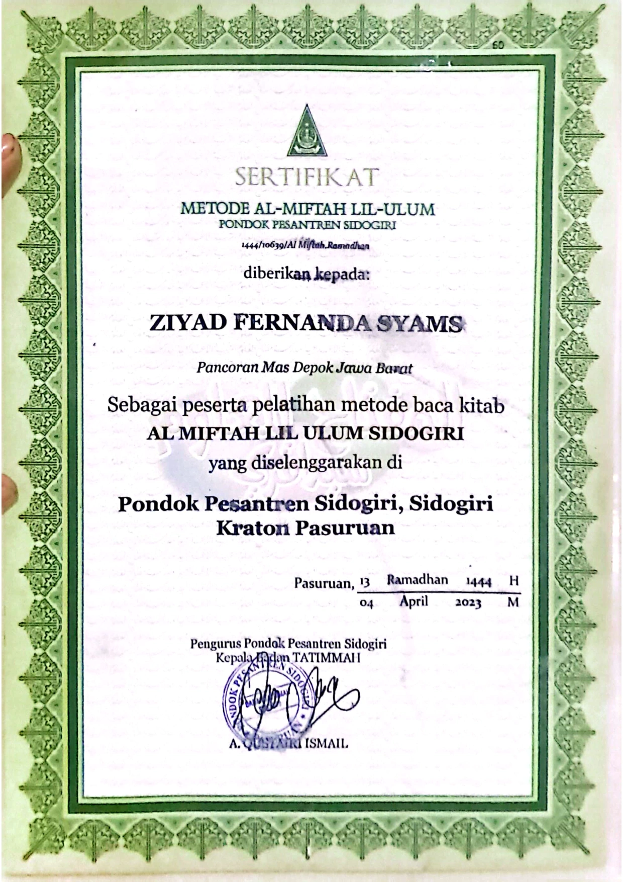Sertifikasi Pesantren Sidogiri